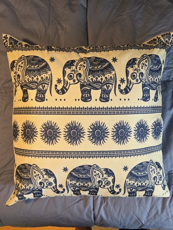 Other - Accent Pillow Covers -Navy Elephant Pattern. Set of 4. NWOT